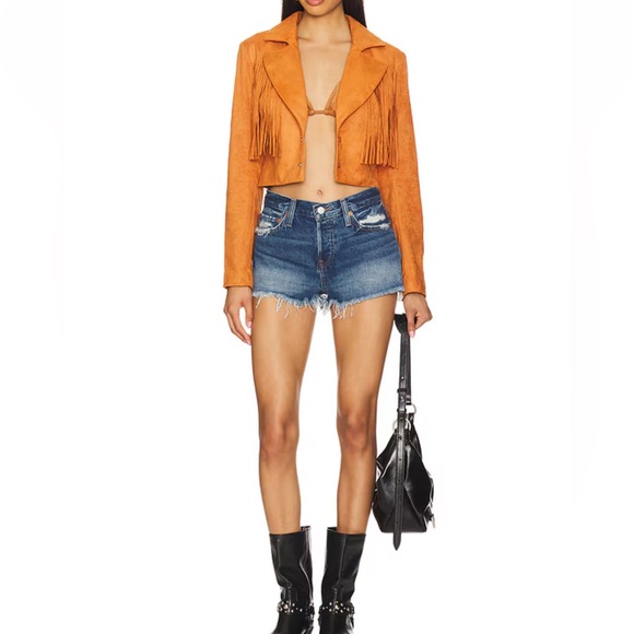 Revolve More To Come Kiara Suede Fringe Jacket in Camel size Small $108 - Picture 2 of 15